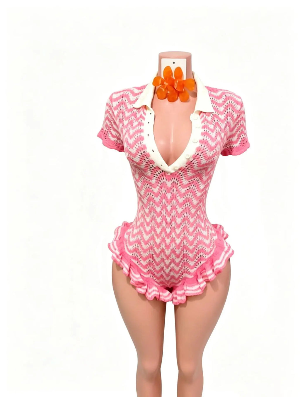 Esha Knit Ruffle Romper