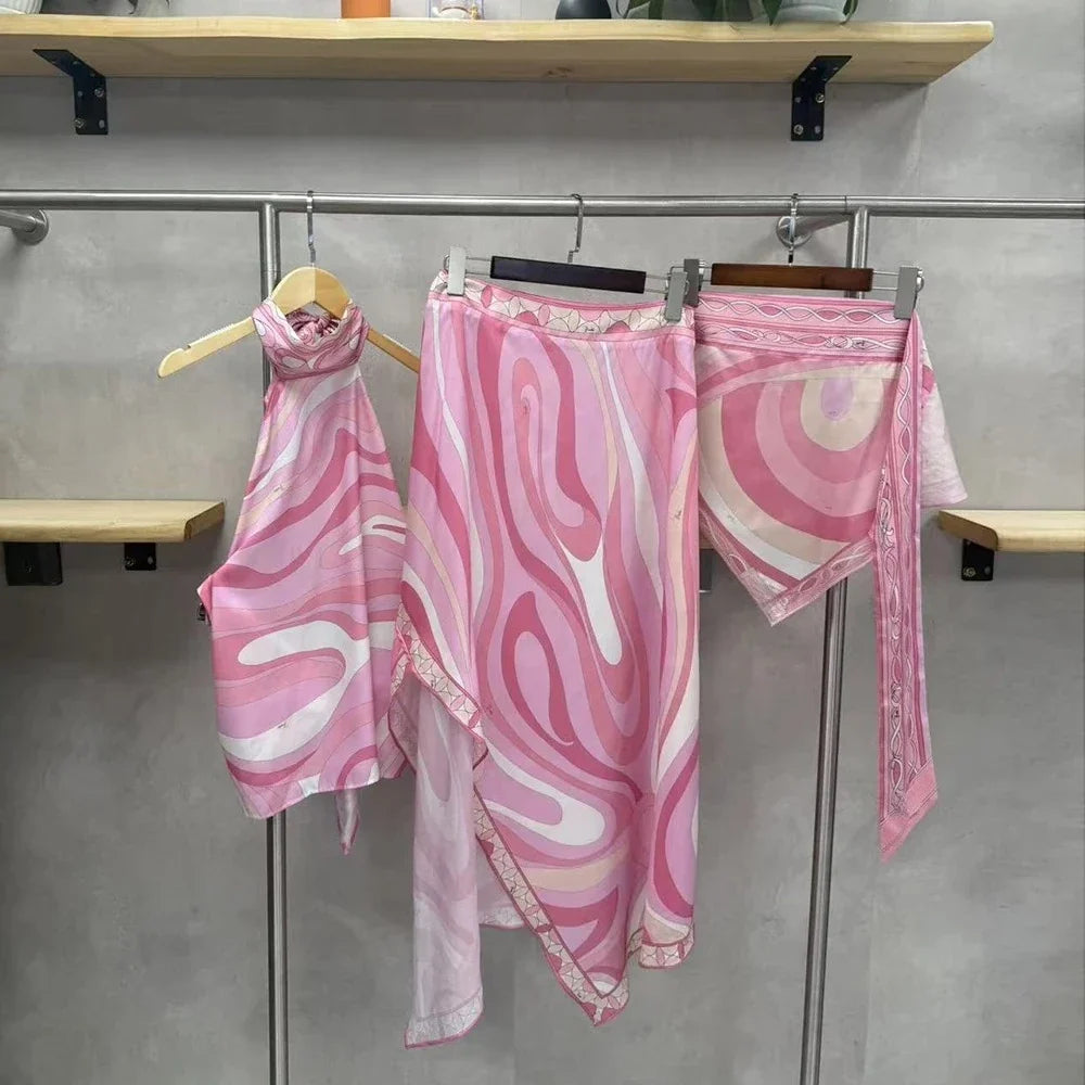 Marble Vintage Maxi Skirt Set