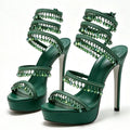 Nisha Rhinestone Platform High Heels