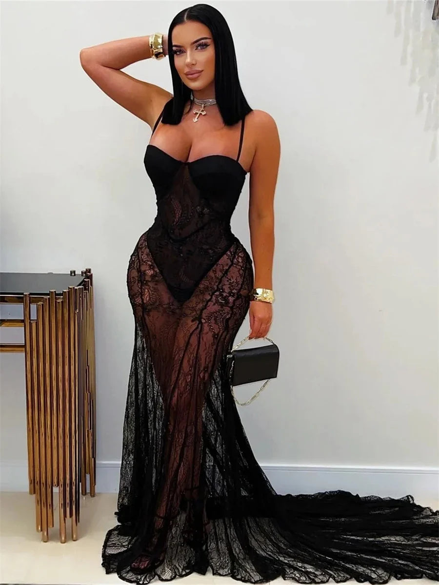 Lya Mesh Maxi Dress