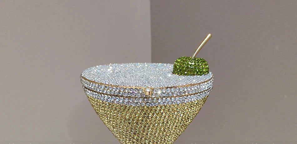 Cherry Goblet Rhinestone Clutch Bag