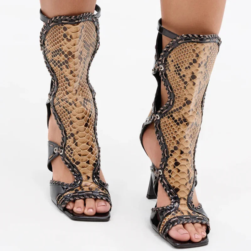 Gladiator Leather High Heels