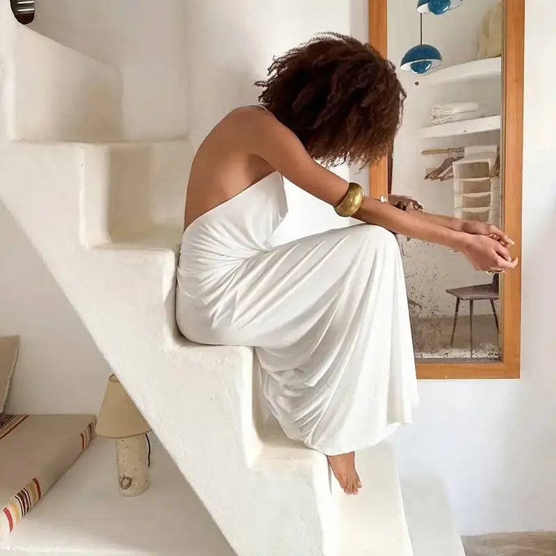 Liza Backless Draped Maxi Dress