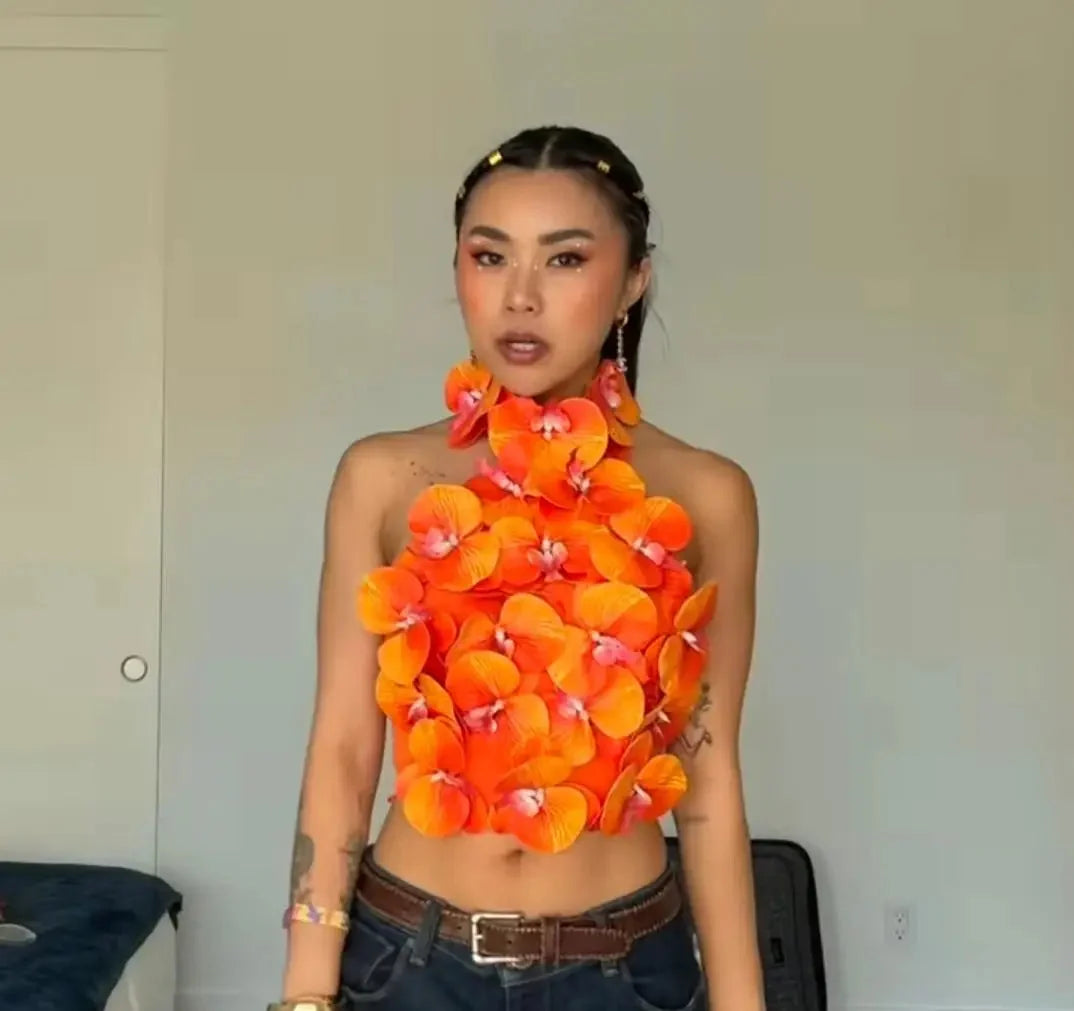 Floral Backless Top