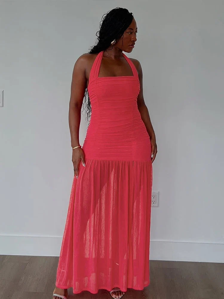 Lisa Ruched Maxi Dress
