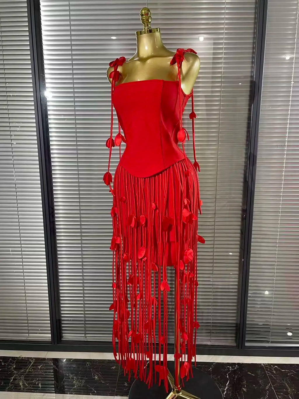 Floral Draped Bandage Dress