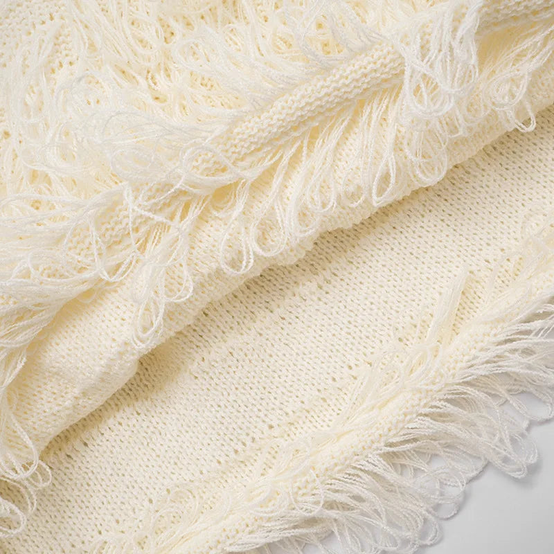 Knit Sweater Fringe Skirt Set