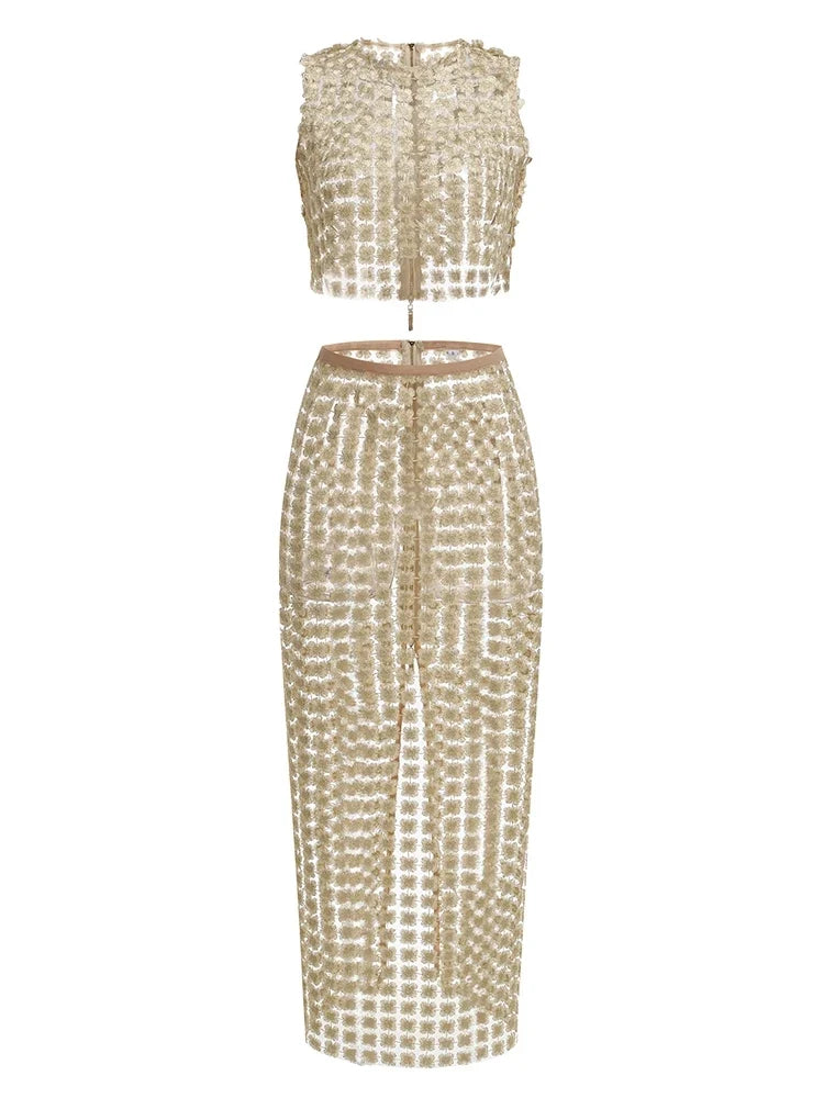 Champagne Skirt SSet