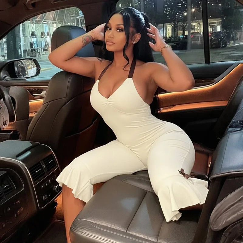 Bowknot Backless Jumpsuit