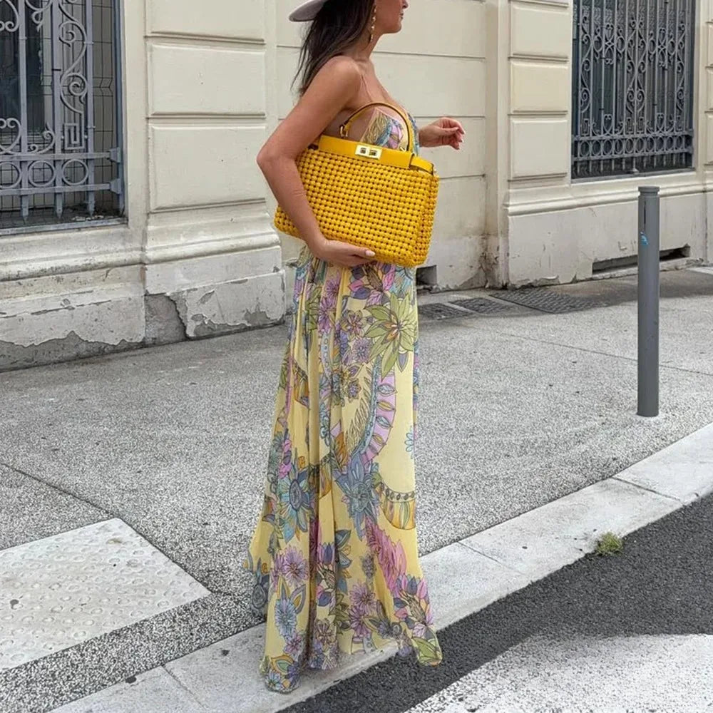 Foral Chiffon Maxi Dress