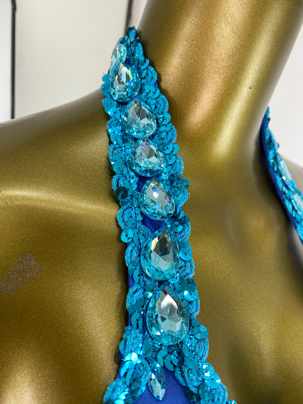 Blue Luxe Backless Maxi Dress