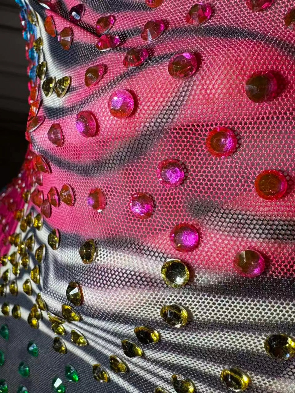 Luxe Rhinestone Mesh Maxi Dress