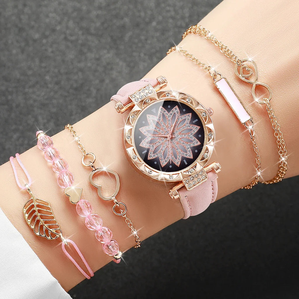 6PCS/Set Watch Bracelet Set（Without Box）