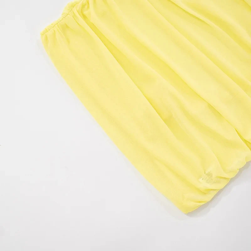 Michella Sheer Pleated Mini Dress