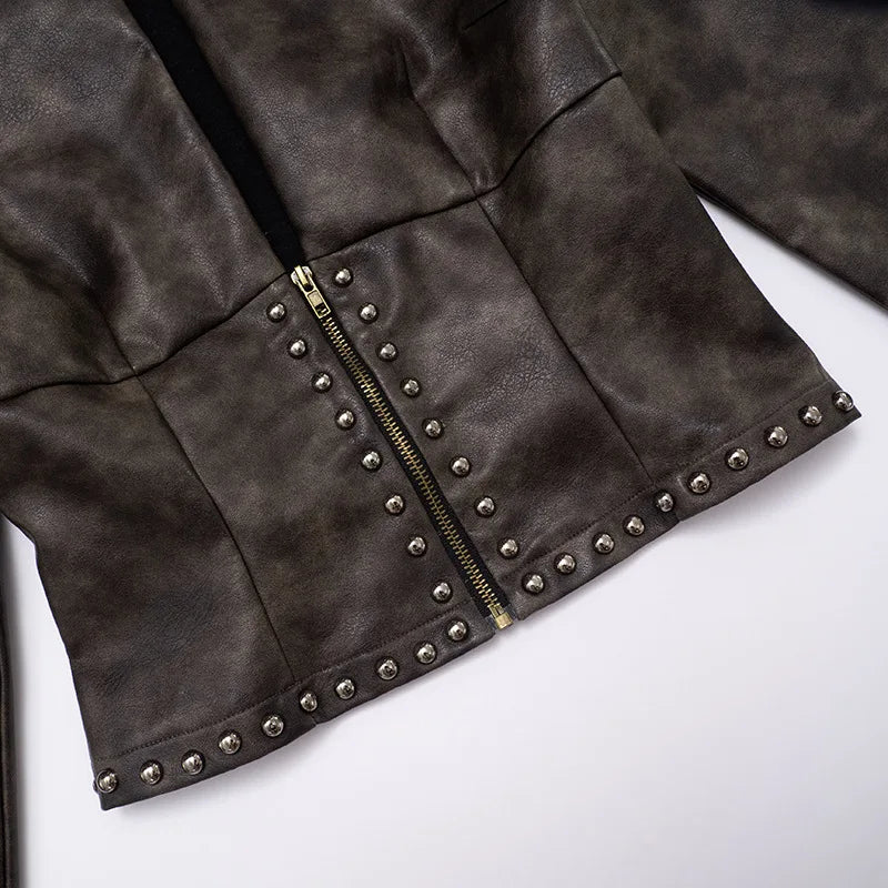 Nia Leather Crop Jacket