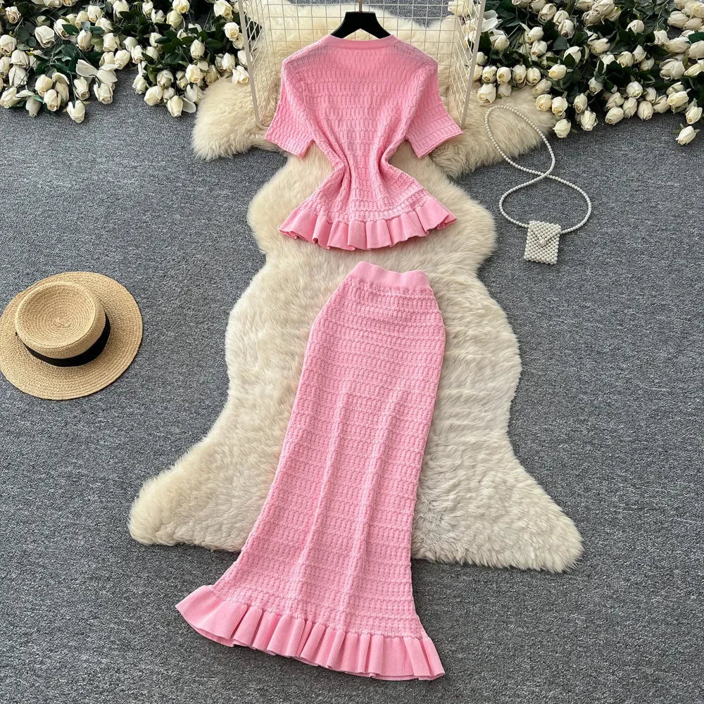 Lorena Ruffle Hem Skirt Set