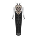 Black Sequin Embellished Mermaid Dress