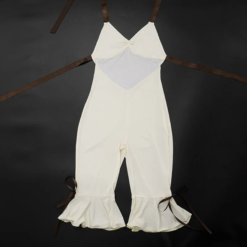 Bowknot Backless Jumpsuit