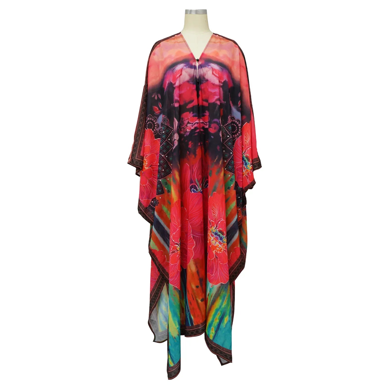 Kimono Chiffon Kaftan Maxi Dress