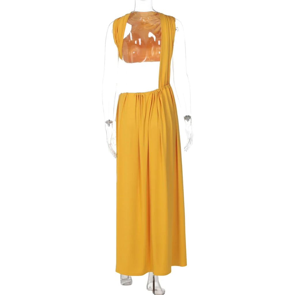 Ani Lace Up Side Slit Dress