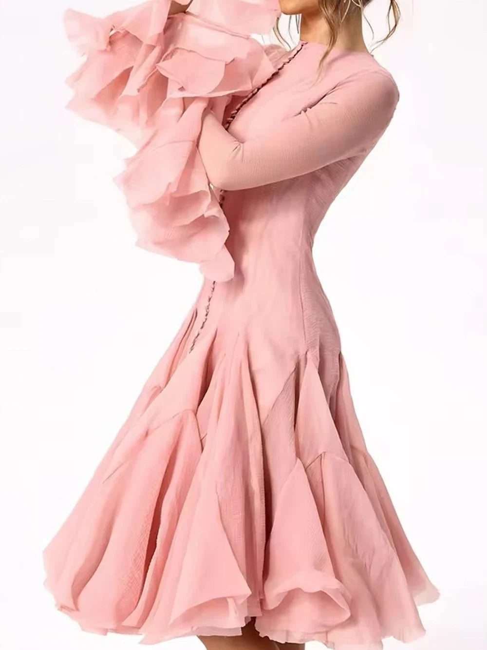 Lory Peated Flare Midi Dress