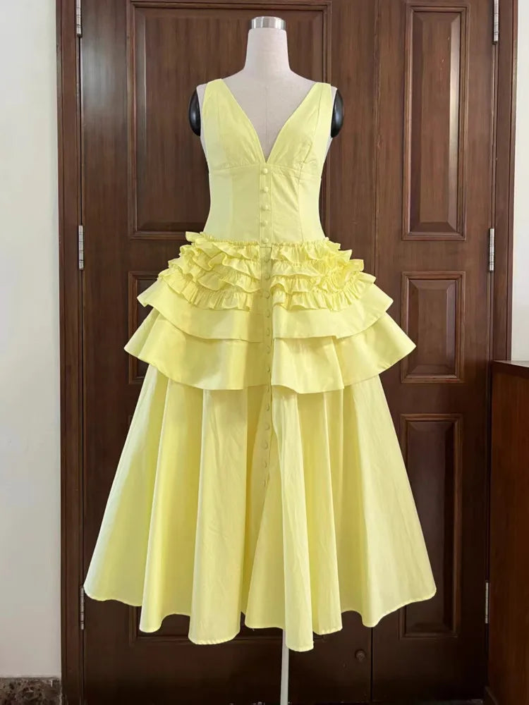 Jenae Puff Midi Dress