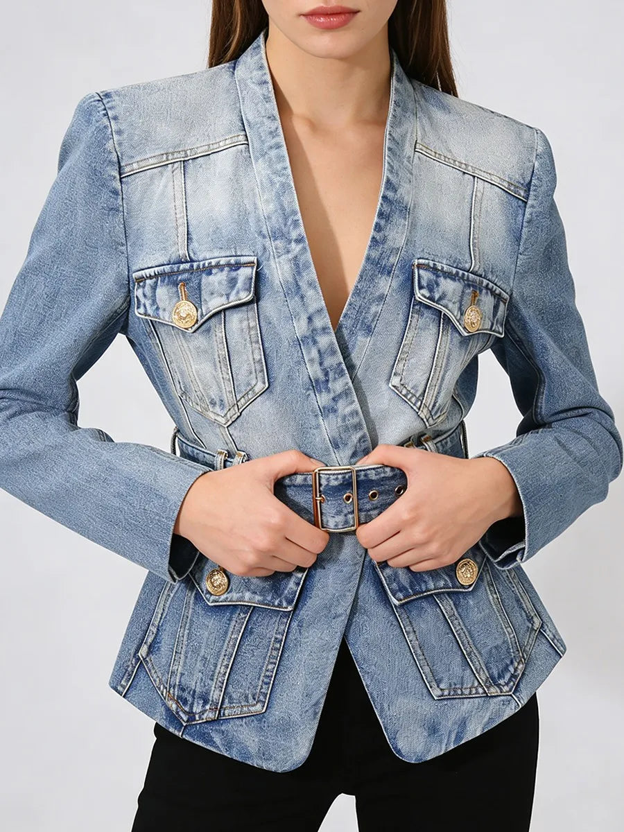 Larsa Denim Belt Jacket