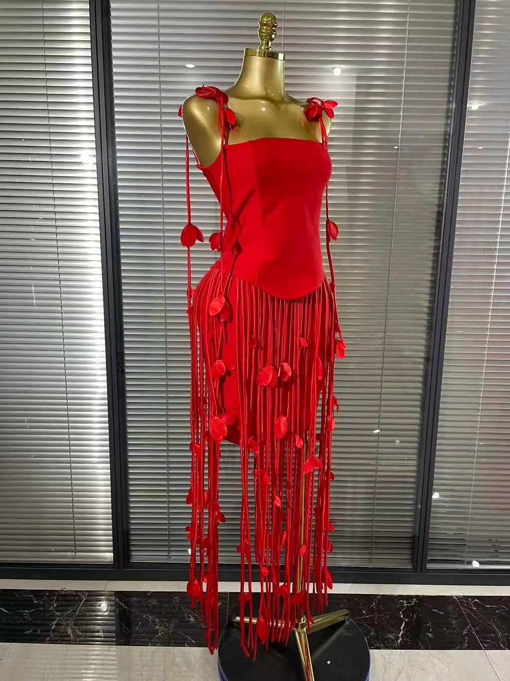 Floral Draped Bandage Dress