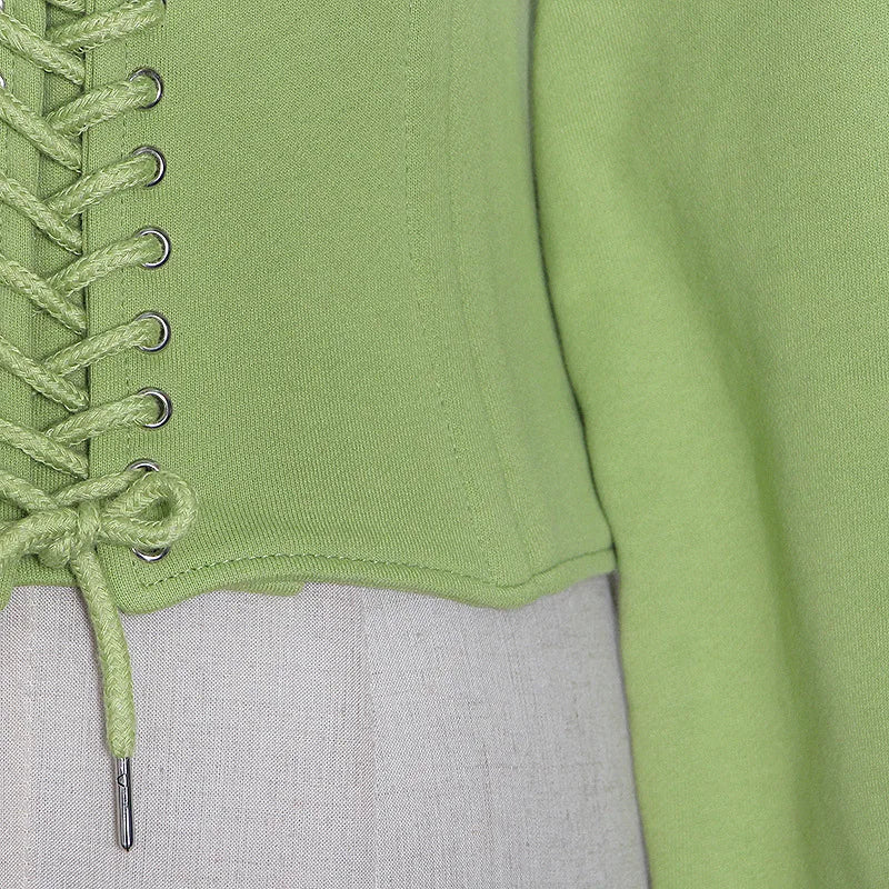 Hoodie Bandage Corset Jacket