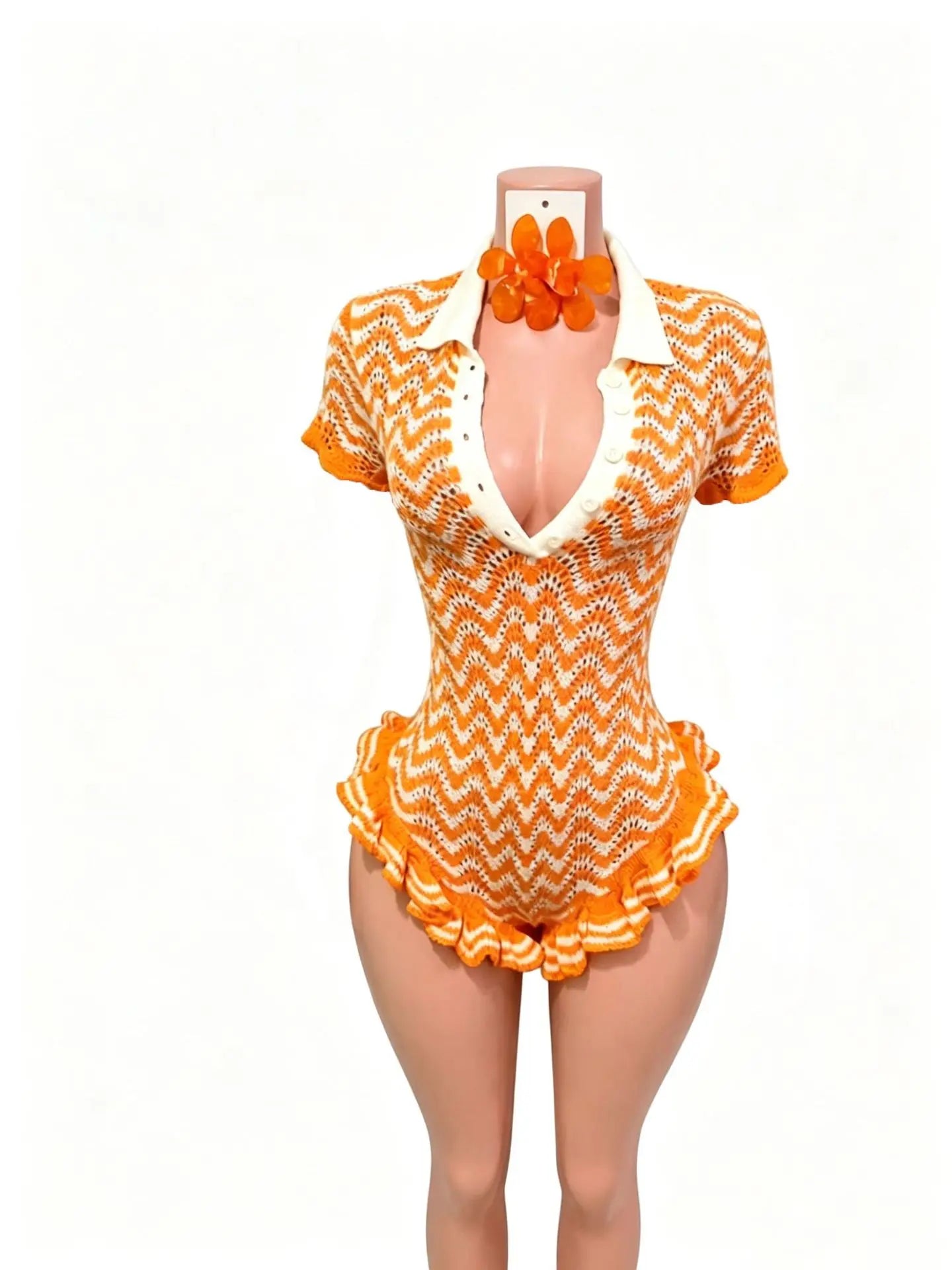 Esha Knit Ruffle Romper