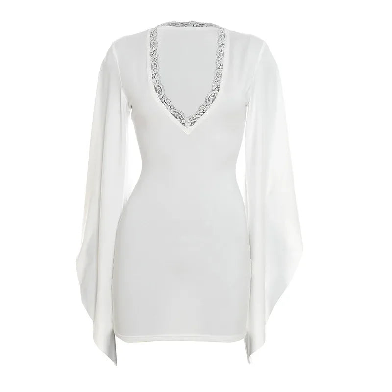 Flare Bell Sleeve Mini Dress