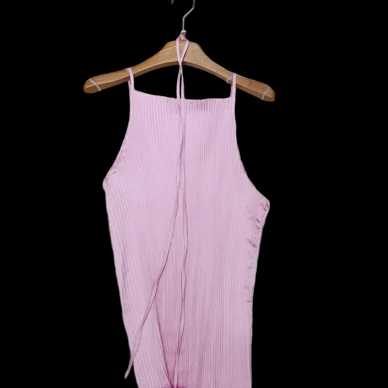 Asymmetrical Rolled Hem Mid Dress