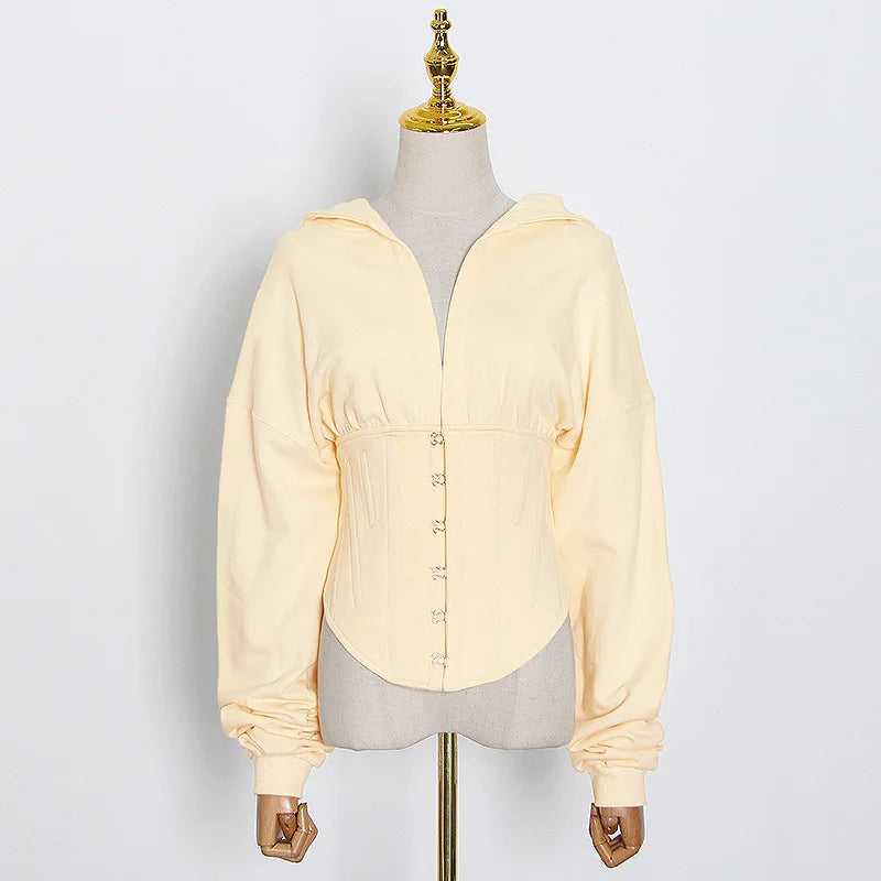 Hoodie Bandage Corset Jacket
