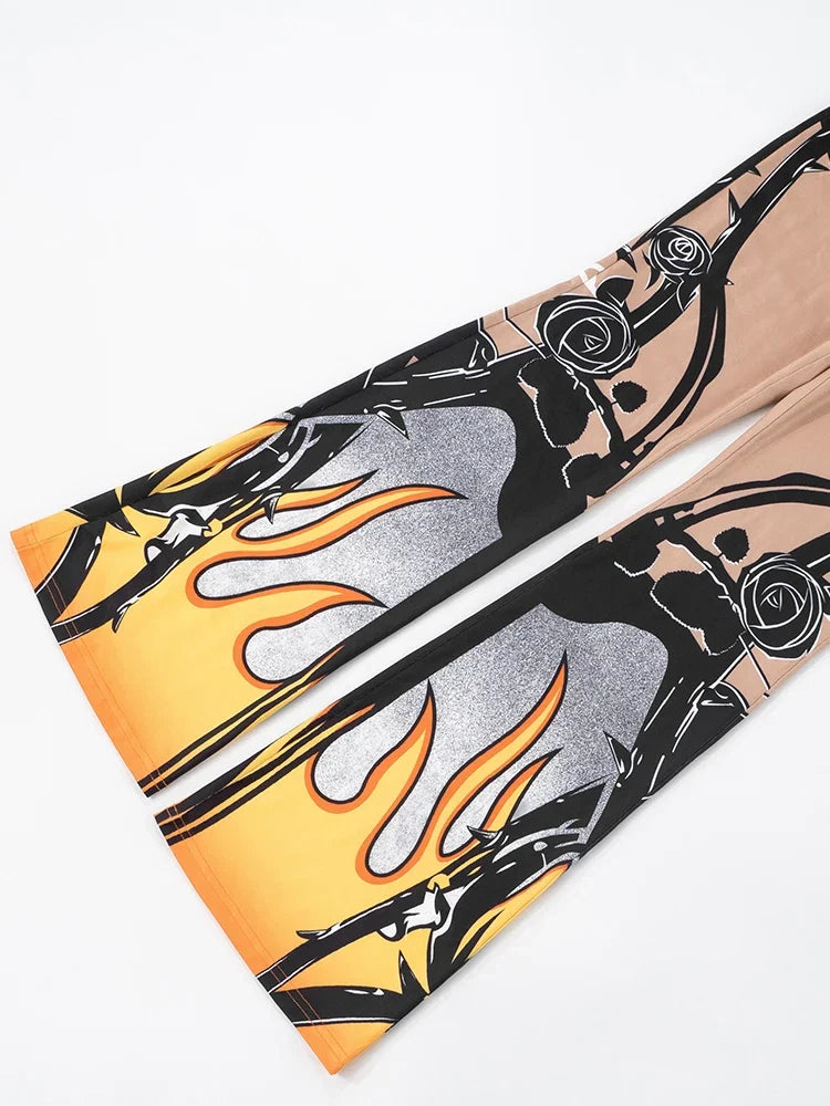 New Flame Mesh Pants Set