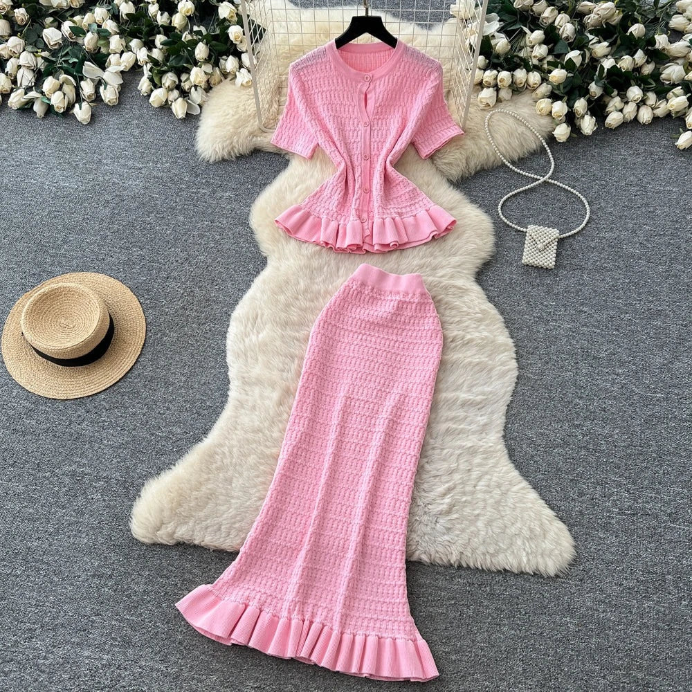 Lorena Ruffle Hem Skirt Set