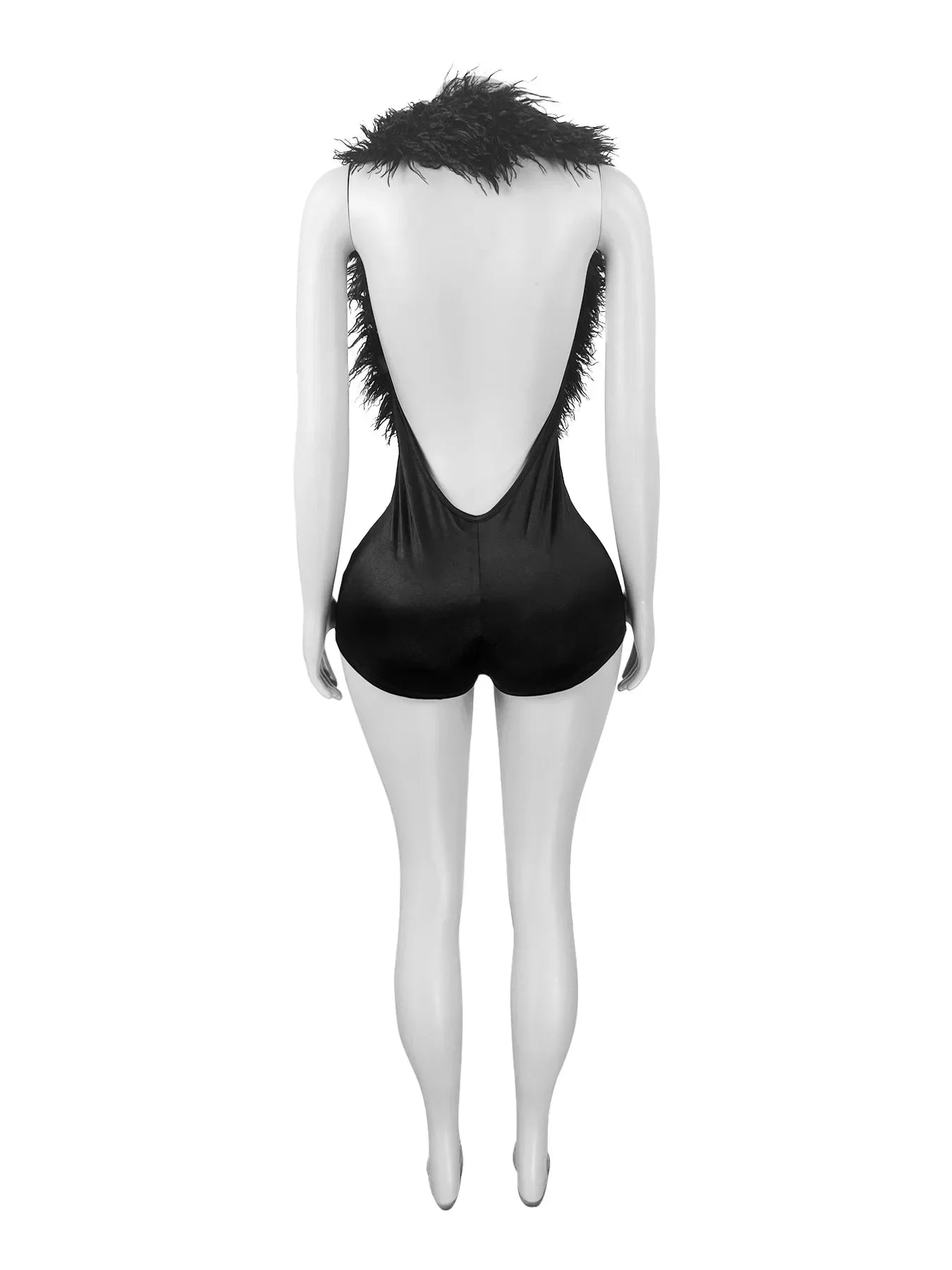 Fur Away Backless Romper