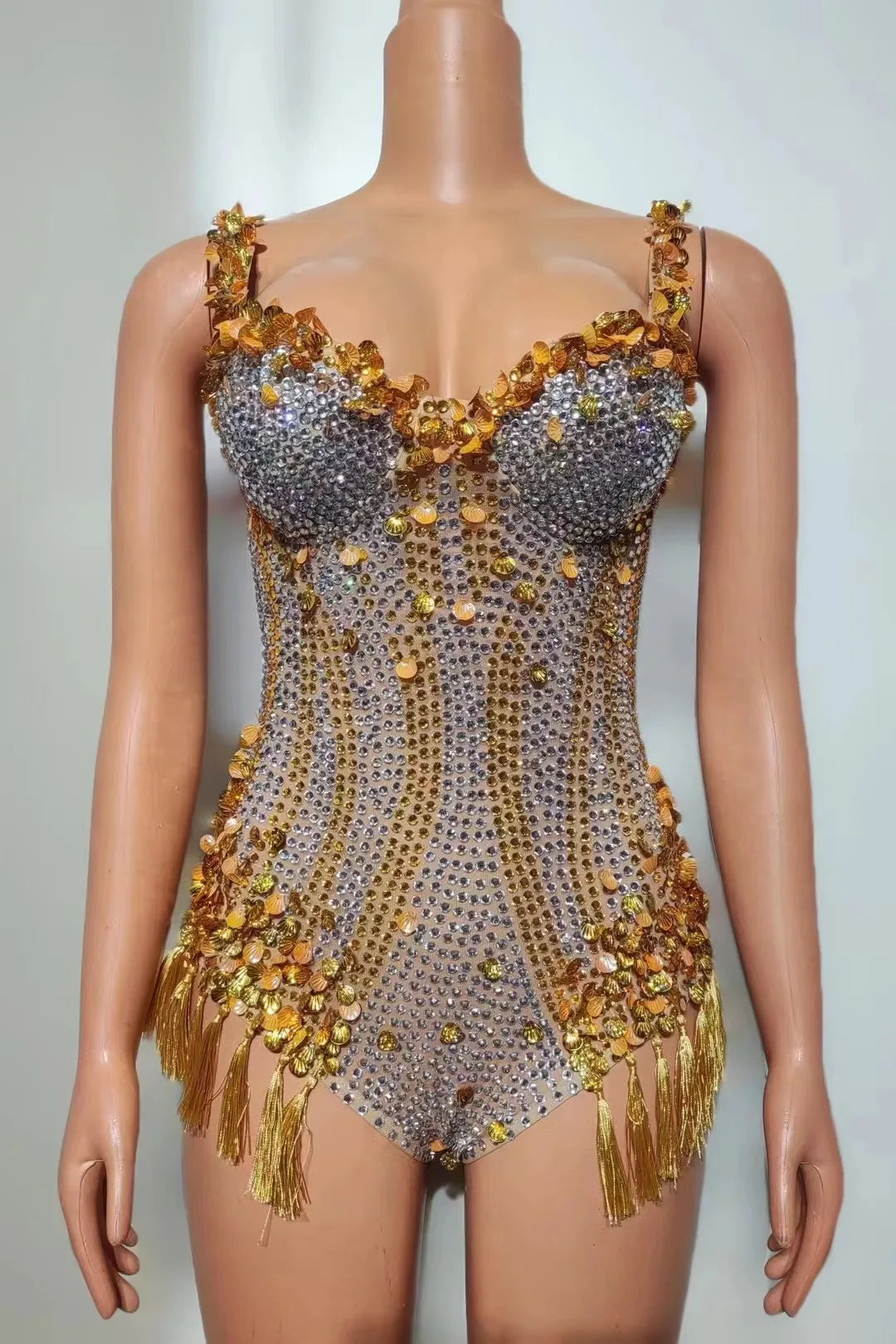 Miana Sequins Tassel Bodysuit