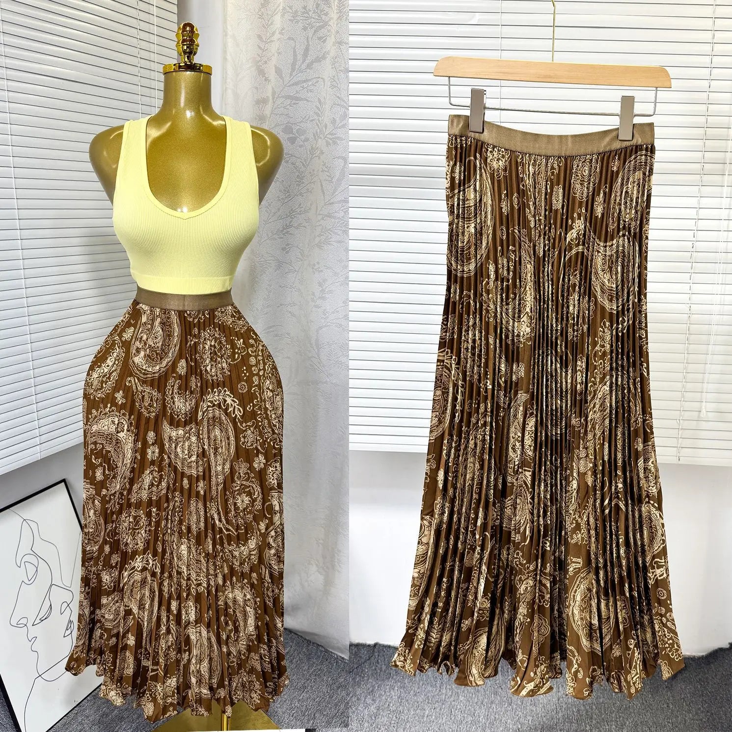 Kiana High Waist Skirt Set