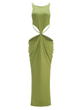 Green Cut-Out Maxi Dress