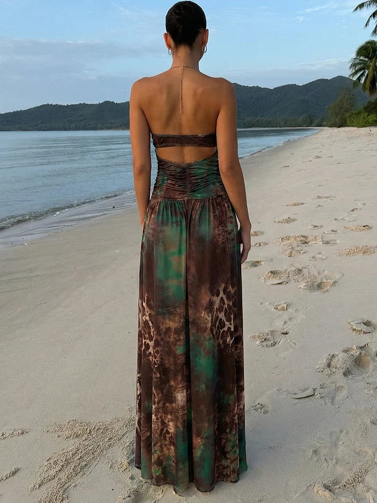 A Tie-Dye Print Maxi Dress