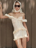 Neka Ruffles Mesh Mini Dress