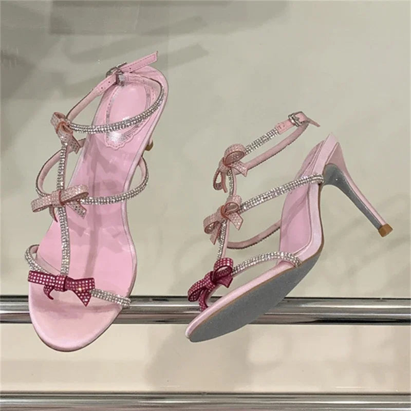 Crystal Butterfly-Knot High Heels