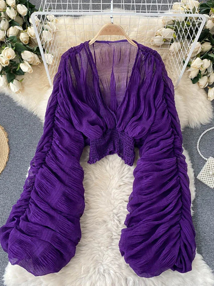 Chiffon Puff Sleeve Top