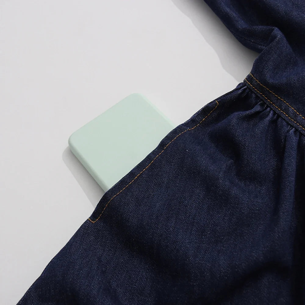 Belted Retro Denim Mini Dress