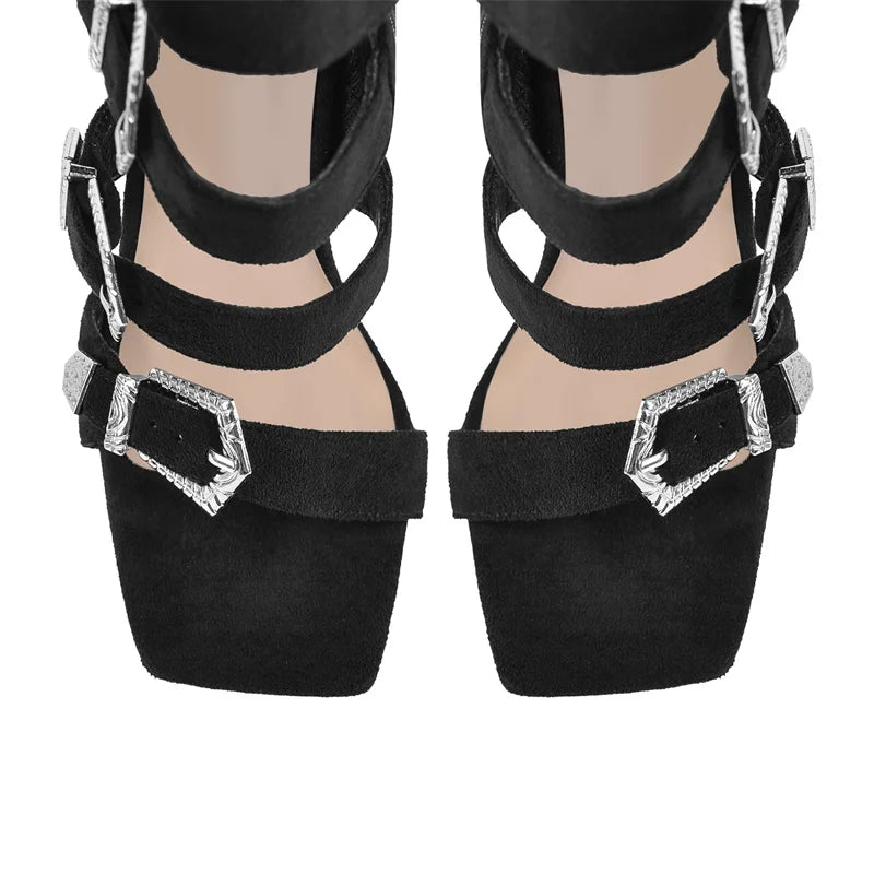 Buckle Stiletto Sandals