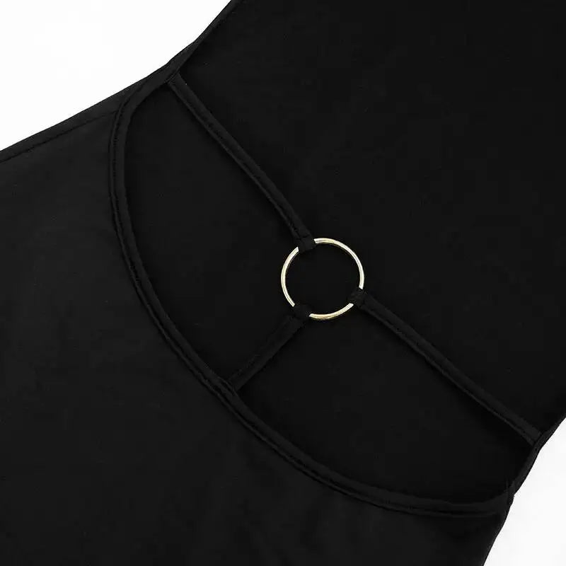 Buckle Turtleneck Mini Dress