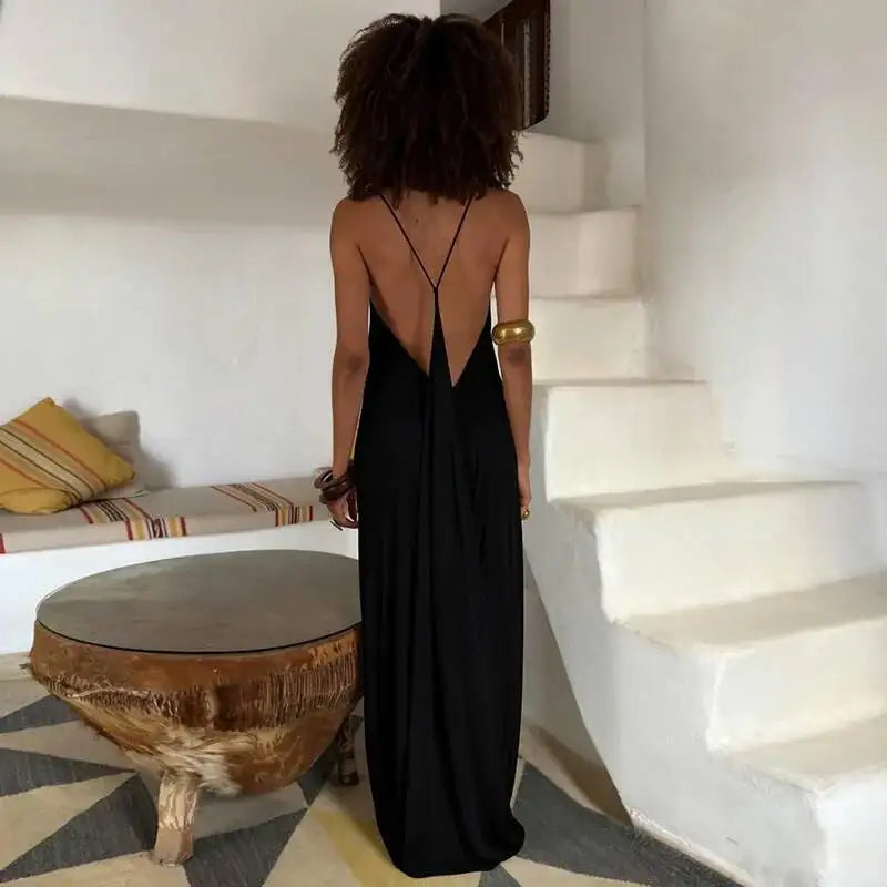 Liza Backless Draped Maxi Dress