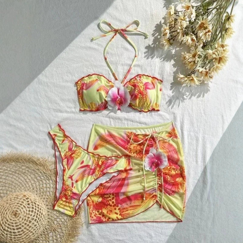 Orchid Waves Bikini 3pcs Set