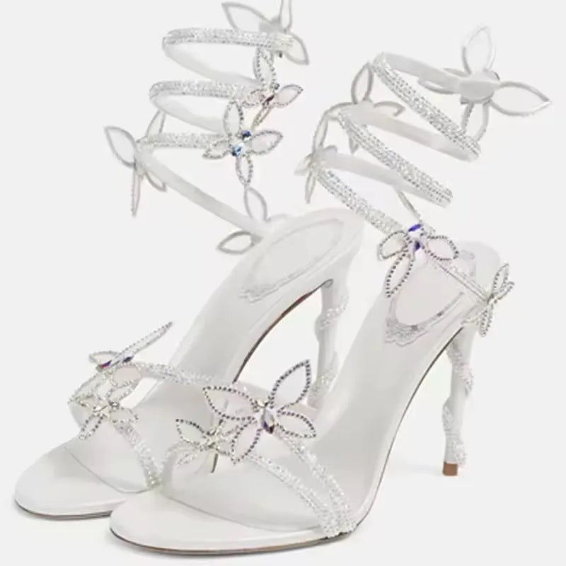 Flower Embellished High Heels