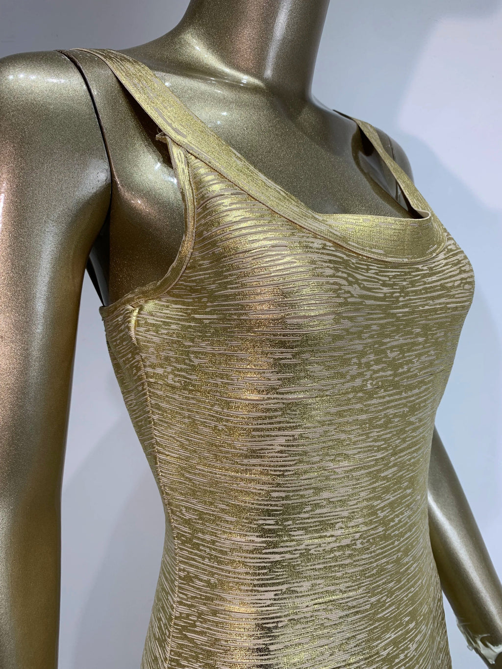 Bronzing Gold Bodycon Bandage Dress